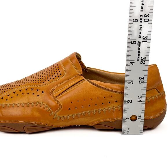 J75 by Jump Faux Leather Perforated Stretch Slip On Loafers Sz 13 Comfort Padded